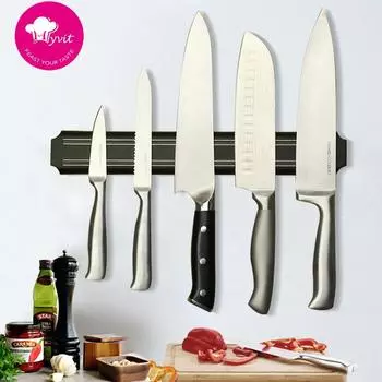 Магнитный держатель для ножей, 13 дюймов, настенное крепление, черный пластиковый блок из АБС-пластика, держатель для хранения, стойка для шеф-повара, кухонная утварь, кухонная утварь для металлического ножа
