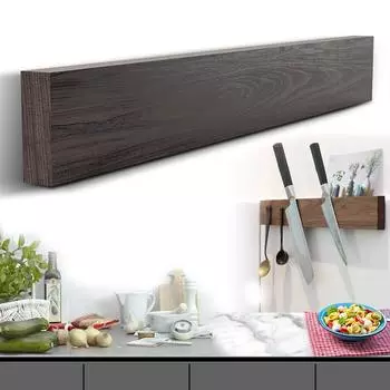 Магнитный держатель для ножей, деревянное настенное крепление, 16-дюймовый блок, держатель для хранения, сильная магнитная подставка для ножей, органайзер