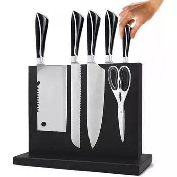 Магнитный держатель для ножей, стойка 12X10 дюймов, для хранения ножей дома и кухни, легко моется, прочное магнитное и нескользящее основание
