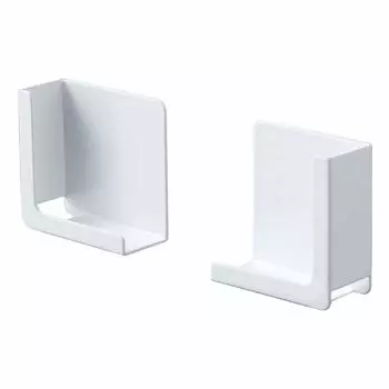 Магнитный держатель для планшета в ванную комнату Yamazaki Jitsugyo 4981, белый, примерно Ш5XГ2,5XВ5 см, башня, крепится зажимом, совместим с различными размерами