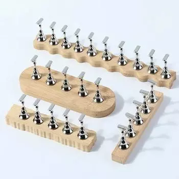 Магнитный держатель для практики, деревянная основа, инструменты для ногтей, накладные ногти, демонстрация гель-лака, упражнения, демонстрация маникюрных принадлежностей, набор MTT-A