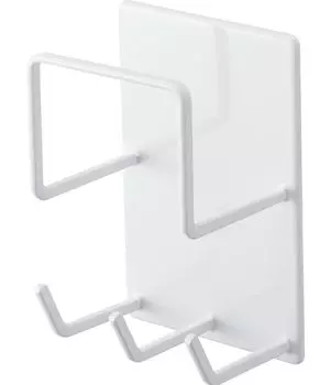 Магнитный держатель для принадлежностей для уборки ванной комнаты Yamazaki Jitsugyo 4976, белый, Ш8xГ6xВ12 см, напольная полка для ванной комнаты, место для хранения принадлежностей для уборки ванной комнаты, прибл.