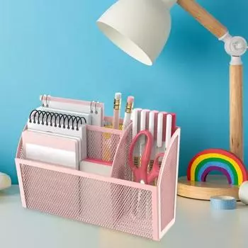 Магнитный держатель для ручек, 3 отделения, сверхмощный металлический холодильник, доска, школьные и офисные принадлежности, органайзер для хранения канцелярских принадлежностей розовый