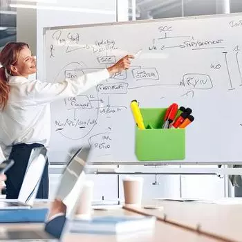 Магнитный держатель для ручек большой емкости для карандашей маркеров многофункциональный стеллаж для хранения на холодильнике офис школа жёлтый