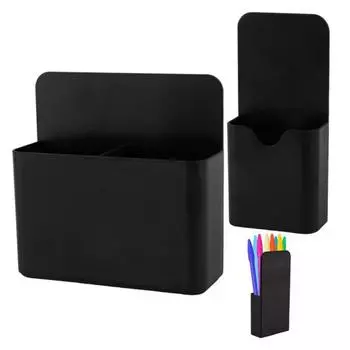 Магнитный держатель для ручек, ручек для салфеток, карандашей, маркеров, многофункциональная полка для хранения на холодильнике, офис S чёрный