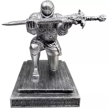 Магнитный держатель для ручки «Рыцарь-руководитель» с серебряным мечом, крутой держатель для ручки, украшение для дома, настольная подвесная фигурка «Рыцарь-руководитель» серый