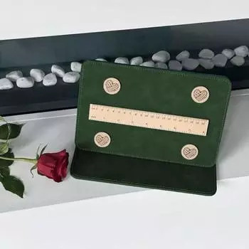 Магнитный держатель для схем вязания крючком, складной держатель для схем для вязания крючком, доска для хранения схем для вышивки крестом, игольница, аксессуары для инструментов для рукоделия зелёный/жёлтый