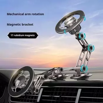 Магнитный держатель для сотового телефона для автомобиля из цинкового сплава с сильным магнитом, телескопический держатель для телефона, вращающийся на 360 градусов, держатель для всех телефонов с металлическим кольцом серебряный