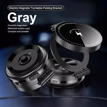 Магнитный держатель для телефона 15 Вт, беспроводное зарядное устройство, вакуумный адсорбционный кронштейн, вращающийся на 360 градусов, настольная присоска для лобового стекла, подставка для GPS