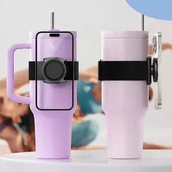 Магнитный держатель для телефона для бега, ремешок на запястье, универсальный ремешок на руку для чашки, легко устанавливается, вращается на 360 градусов, держатель для телефона для бутылки с водой для упражнений чёрный