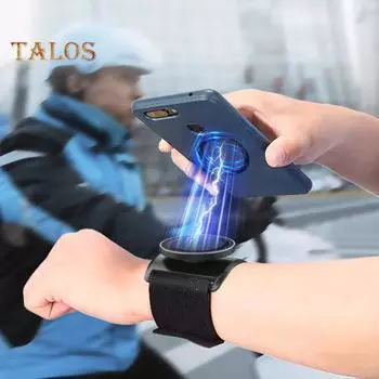 Магнитный держатель для телефона для бега, ремешок на запястье, универсальный ремешок на руку для чашки, легко устанавливается, вращается на 360 градусов, держатель для телефона для бутылки с водой для упражнений чёрный