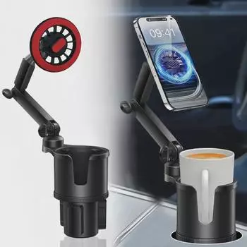 Магнитный держатель для телефона и чашки на центральную консоль автомобиля