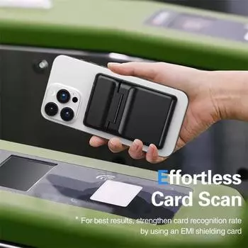 Магнитный держатель для телефона-кошелька с 3 картами, безопасный держатель для карт для iPhone светло-зеленый