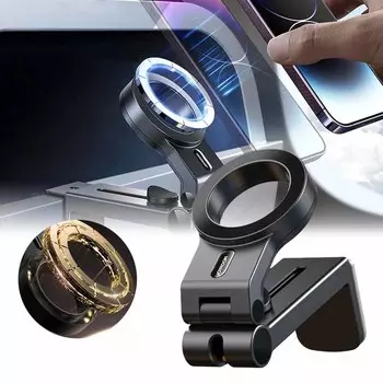 Магнитный держатель для телефона, крепление для мобильного телефона в самолете, дорожная подставка для телефона, гибкое вращающееся крепление для полета, подставка для сиденья поезда чёрный