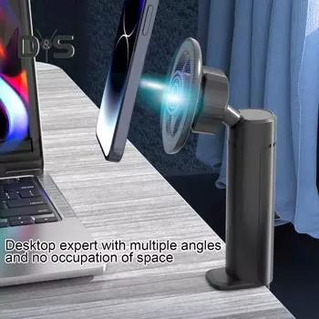 Магнитный держатель для телефона, крепление в самолете для Magsafe Handsfree, металлический держатель для телефона с сильной магнитной адсорбцией, вращение на 360 градусов, портативный настольный чёрный