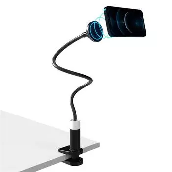 Магнитный держатель для телефона MagSafe, регулируемый держатель для телефона на шею, держатель для сотового телефона на гибкой шее для iPhone 16, 15, 14, 13, 12 Pro Max чёрный