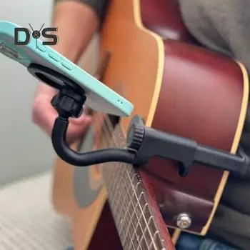 Магнитный держатель для телефона на гитаре, регулируемый зажим, крепление для смартфона на гитаре толщиной 6-8,8 см, укулеле, бас-мандолине чёрный