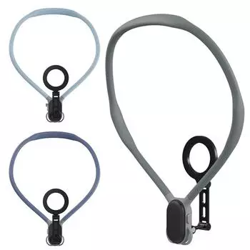 Магнитный держатель для телефона на шею, быстросъемный держатель для мобильного телефона на шею, POV Vlog, ожерелье, ремешок, держатель для большинства мобильных телефонов темно-синий