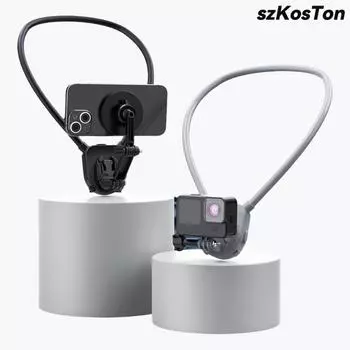 Магнитный держатель для телефона на шею, крепление для телефона на шею, крепление для ожерелья, подставка для селфи для iPhone 16, 15, 14, 13, 12 Pro Max Plus, GoPro