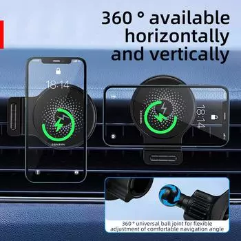 Магнитный держатель для телефона на вентиляционную решетку автомобиля, Bluetooth-приемник с портом AUX для Magsafe iPhone 15 Xiaomi Samsung, сильная магнитная подставка