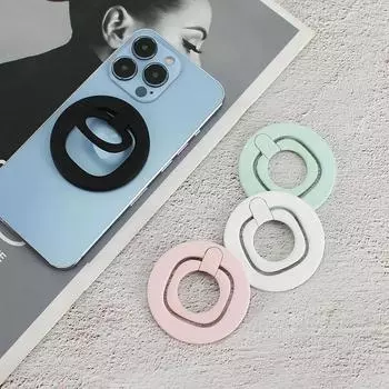 Магнитный держатель для телефона с кольцом для пальца, вращающийся на 360 градусов, портативная подставка для мобильного телефона, автомобильное крепление, аксессуары для телефона чёрный
