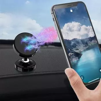Магнитный держатель для телефона с навигацией в автомобиле, вращающийся на 360° Metal round magnetic bracket (with patch)