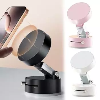 Магнитный держатель для телефона с вакуумной присоской, складной двухсторонний магнитный держатель для телефона, прочное адсорбционное автомобильное крепление для всех телефонов чёрный