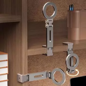 Магнитный держатель для телефона в самолете, вращающийся на 360°, крепление для мобильного телефона, подставка для сиденья поезда, необходимые вещи для путешествий для iPhone 15 14 13 12 серебряный