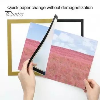 Магнитный держатель для знаков формата А5/А6, настенный самоклеящийся фоторамка, прозрачная ПВХ-бумага для документов, плакатов, картин, картин A6 серебряный