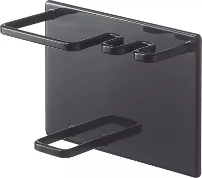 Магнитный держатель для зубной щетки и трубки для ванной комнаты Yamazaki Jitsugyo 5511, черный, приблизительно. Плавающий держатель для зубных щеток с башней (Ш11 x Г4,8 x В8 см)