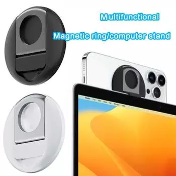 Магнитный держатель-кольцо для телефона-подставка для iPhone 15/14/13 для MacBook, настольный монитор мобильного телефона, крепление для камеры, аксессуары для телефона чёрный