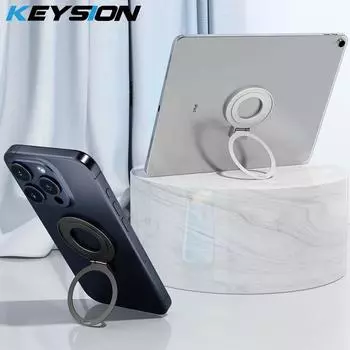 Магнитный держатель-кольцо KEYSION для мобильного телефона MagSafe, подставка для телефона с ручкой для iPhone 15 Pro Max 14Plus 13 12 11 чёрный