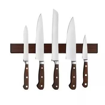 Магнитный держатель ножа 16-дюймовое настенное крепление без сверления Прочная конструкция из дерева Мощная магнитная лента для кухонной утвари Инструменты Ключи Стойка для ножей Органайзер 40cm