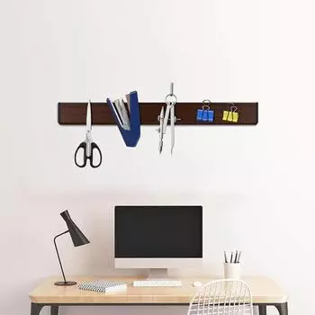 Магнитный держатель ножа 16-дюймовое настенное крепление без сверления Прочная конструкция из дерева Мощная магнитная лента для кухонной утвари Инструменты Ключи Стойка для ножей Органайзер 40cm