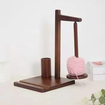 Магнитный держатель пряжи Yousheng, деревянный диспенсер для пряжи с цилиндрическим отсеком для хранения, держатель-органайзер для клубков пряжи, подарок для любителей вязания крючком A