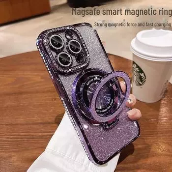Магнитный держатель со стразами и блестками для чехла iPhone 14 Pro Max iPhone 16ProMAX