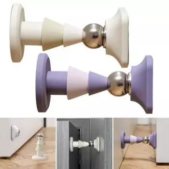 Магнитный дверной стопор, настенный протектор, клей, не требующий сверления, противоударный, крепление на пол, силиконовый дверной фиксатор в виде рождественской елки белый