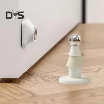 Магнитный дверной стопор, настенный протектор, клей, не требующий сверления, противоударный, крепление на пол, силиконовый дверной фиксатор в виде рождественской елки белый