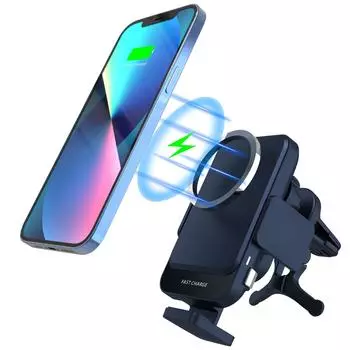 Магнитный двухрежимный держатель для мобильного телефона Magsafe, автомобильное беспроводное зарядное устройство для Samsung iPhone, автомобильные аксессуары, держатель для телефона чёрный