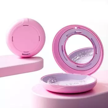 Магнитный футляр-ретейнер с зеркалом, коробка для чистки зубов и зубных протезов, инструмент для ухода за зубами