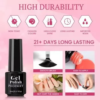 Магнитный гель PHOENIXY 5 мл, синий, красный, магнитный для ногтей, долговечный УФ-светодиодный полуперманентный замачиваемый УФ-гель-лак 262