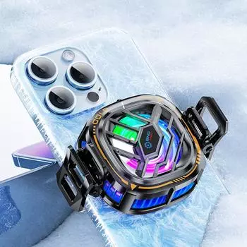 Магнитный и задний зажим для телефона охлаждающий вентилятор с тремя скоростями регулируемый RGB мобильный радиатор охлаждающий вентилятор для PUBG для Samsung iPhone Huawei золотой