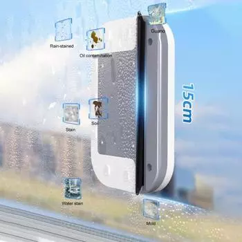 Магнитный инструмент для чистки лобового стекла автомобиля Yousheng, эргономичный дизайн, функция защиты от защемления, мощный двухсторонний скребок для чистки стекла белый