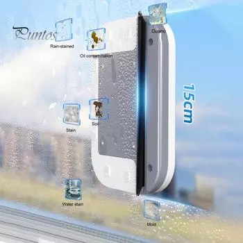 Магнитный инструмент для чистки лобового стекла автомобиля Эргономичный дизайн Функция защиты от защемления Мощный двухсторонний скребок для чистки стекла белый