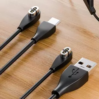 Магнитный кабель для зарядки наушников Защита от помех Защита от короткого замыкания Универсальный кабель для зарядки типа C Замена для SHOKZ Black 1m Type C