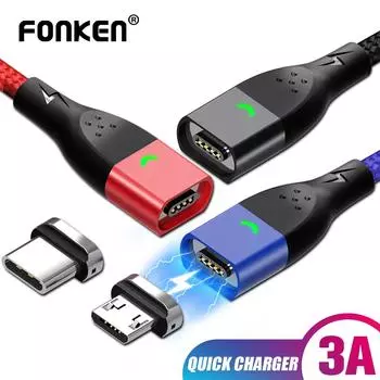 Магнитный кабель FONKEN для быстрой зарядки 1M Cable no Plug чёрный