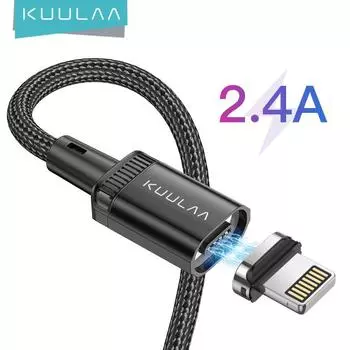 Магнитный кабель Kuulaa, Lightning for iPhone 0.5M чёрный