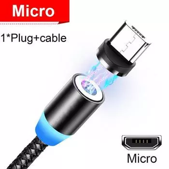 Магнитный кабель Micro USB IPhone Samsung Android Быстрое зарядное устройство Кабель USB типа C Шнур для мобильного телефона Провод Micro красный