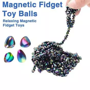 Магнитный камень для снятия стресса, набор магнитных ферритовых камней, креативная игрушка-непоседа с железной коробкой для взрослых разноцветный