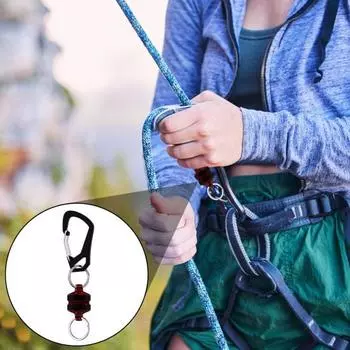 Магнитный карабин с быстросъемным брелоком, прочный, портативный, многофункциональный, для кемпинга, скалолазания, пешего туризма, рыбалки, пряжка с магнитом и крюком красный